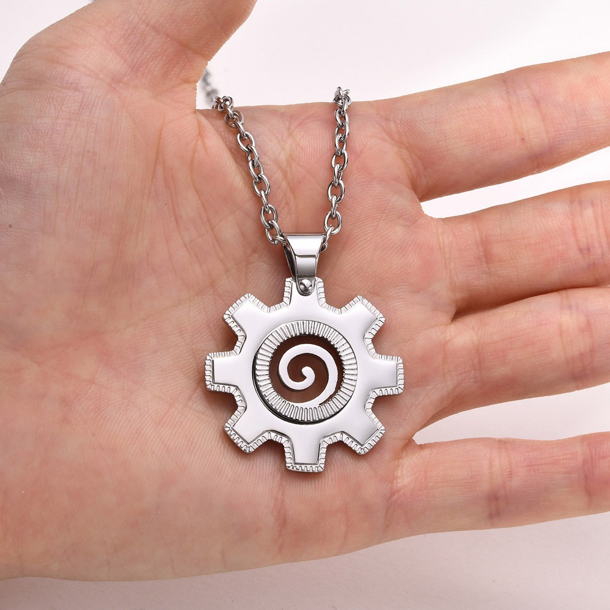 Kemstone Men’s Stainless Steel Gear Pendant Necklace – Industrial Style 60cm PN-650