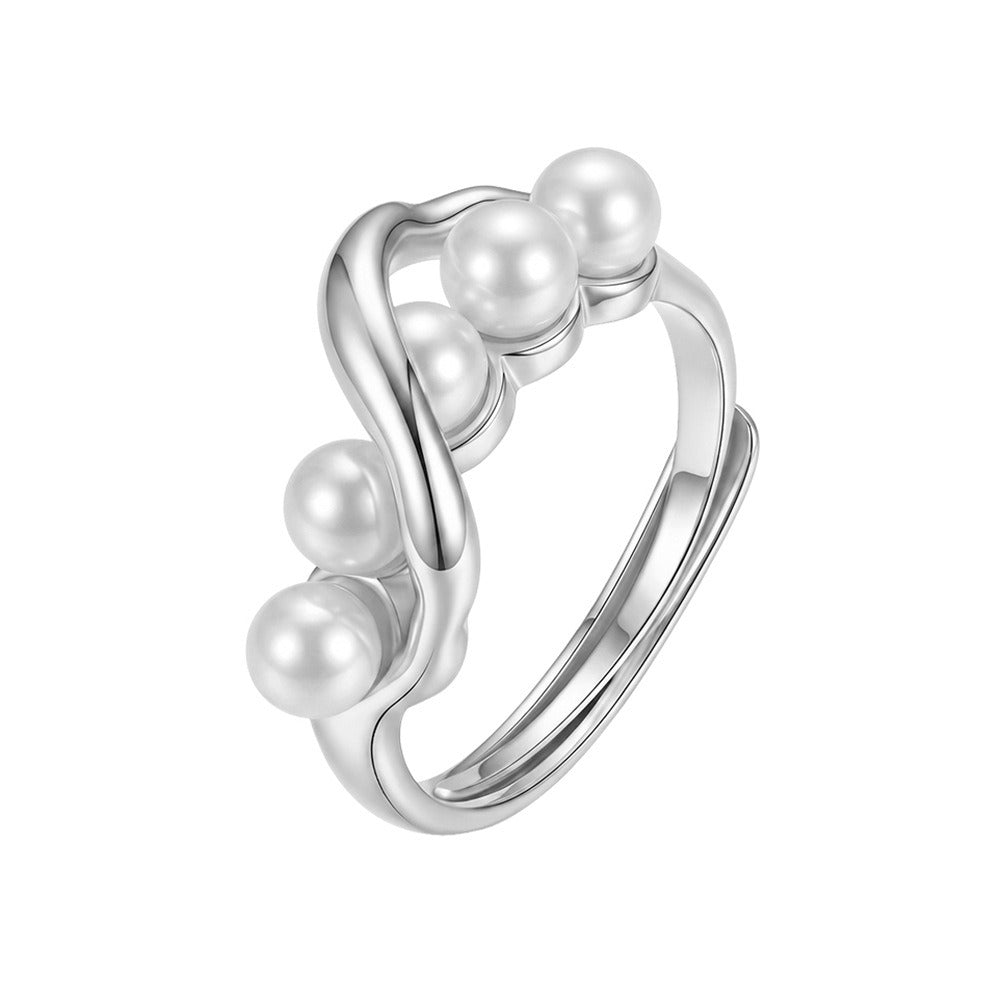 Kemston Pearl Wrap Ring for Women 925 Sterling Silver PSR03