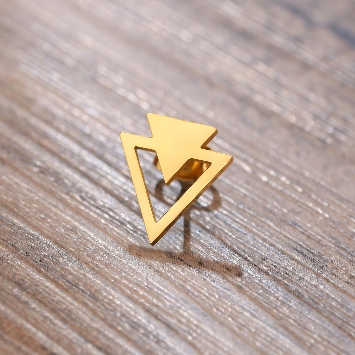 Kemstone Stainless Steel Triangle Stud Earrings for Men & Women ES-352