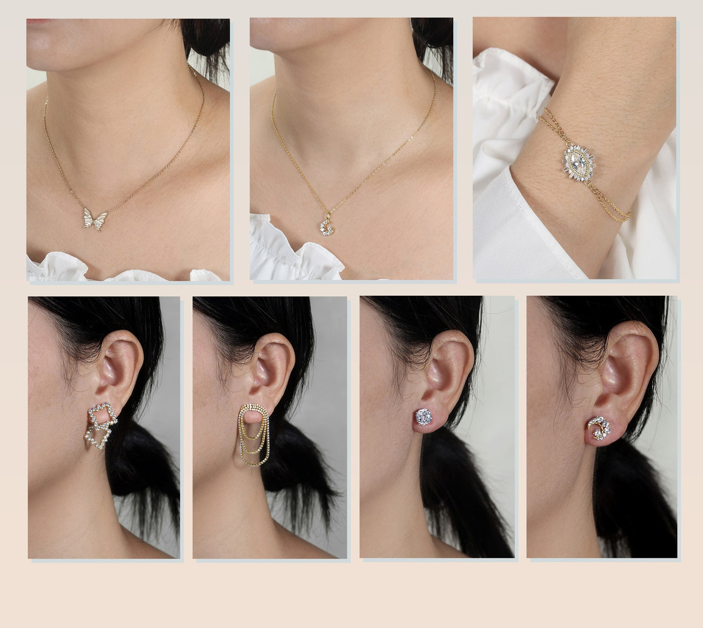 Kemstone 925 Sterling Silver Marquise Eye Bracelet for Women Layered Cubic Zirconia Chain SB146