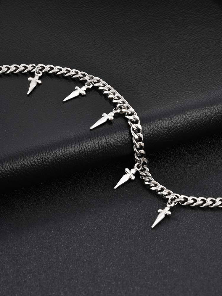 Kemstone Stainless Steel Cross Charm Cuban Chain Necklace for Men NC-263