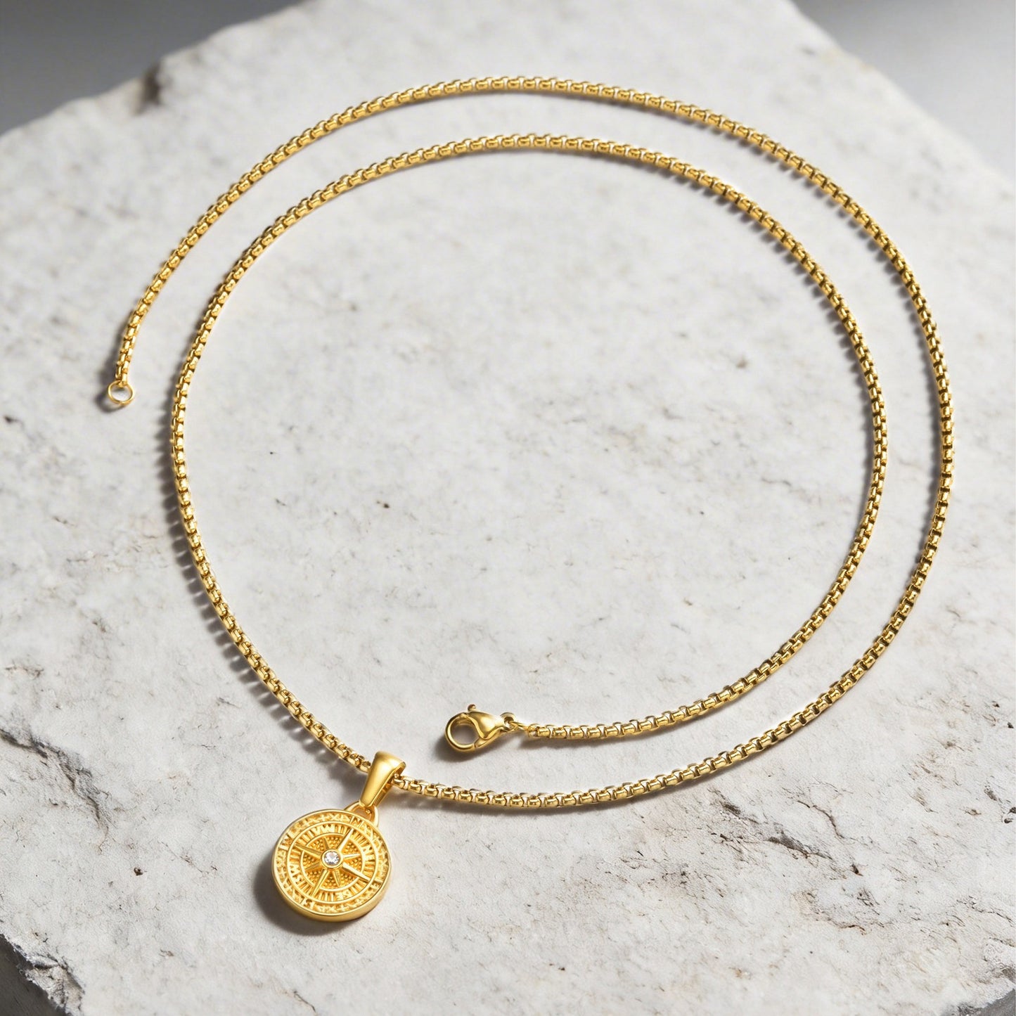 Kemstone Stainless Steel Octagram Star Pendant Necklace for Men Women Gold Silver PN-2336