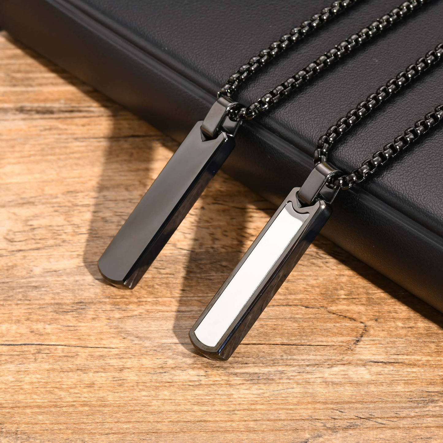Kemstone Stainless Steel Bar Pendant Necklace for Men PN-2075