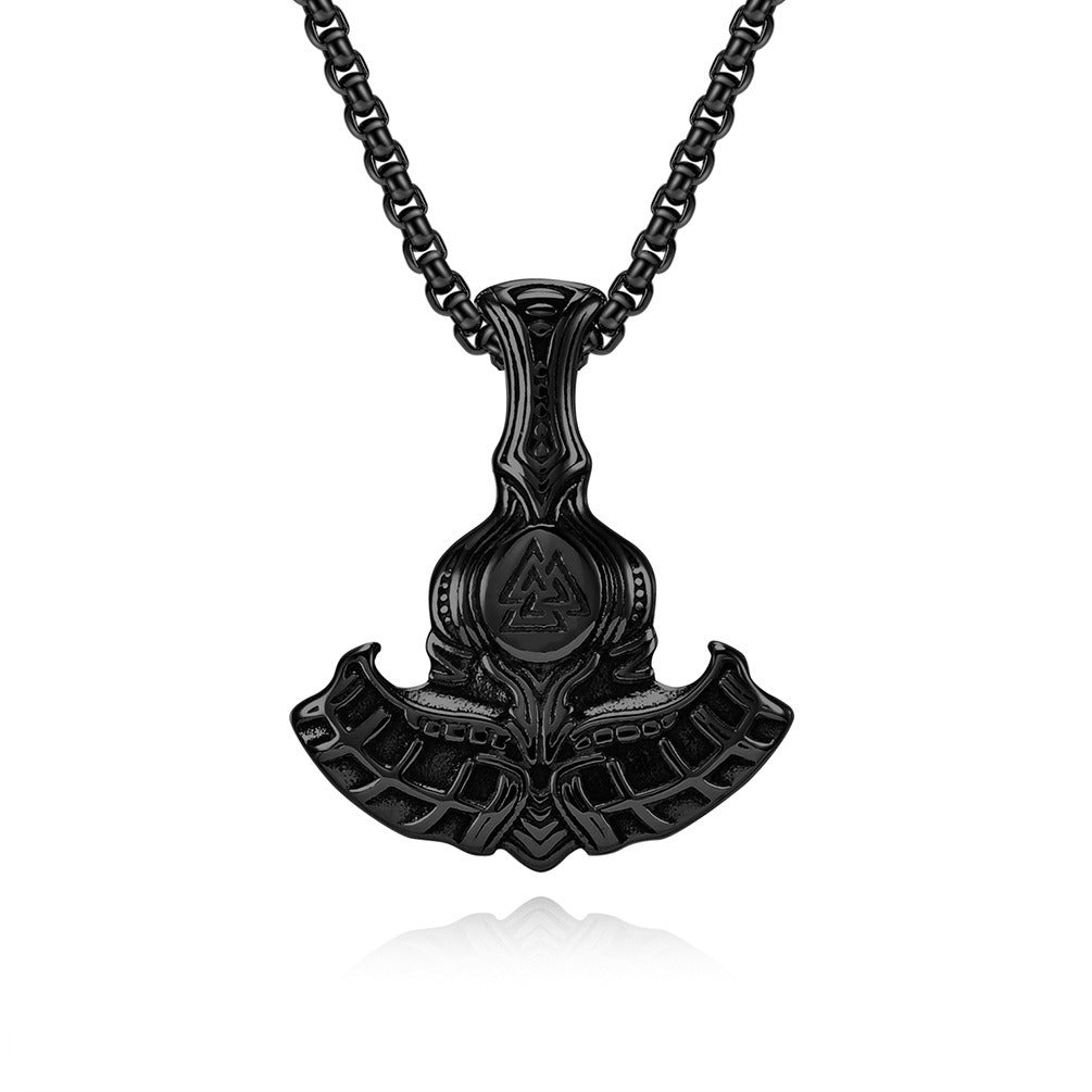 Kemstone Viking Axe Pendant Necklace for Men Stainless Steel Nordic Style K-PT466