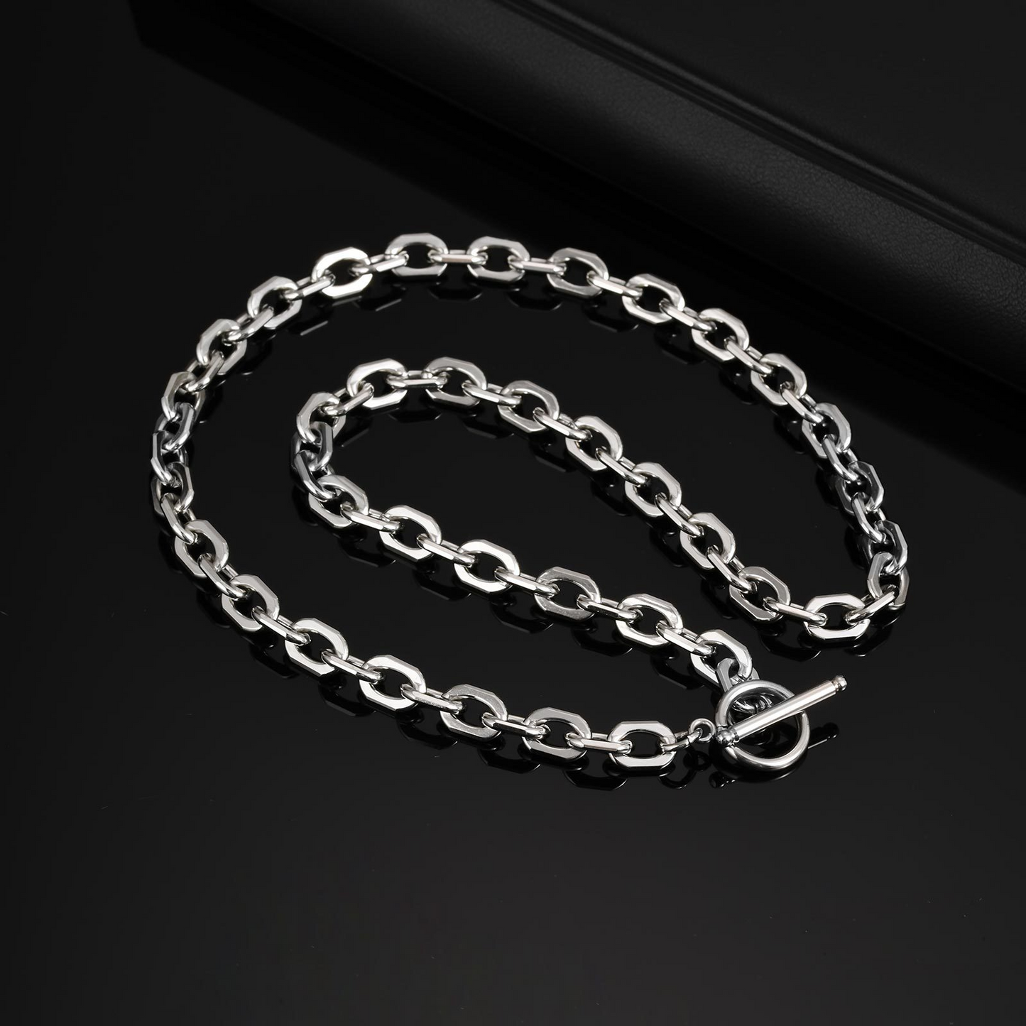 Kemstone Stainless Steel Toggle Chain Necklace for Men Minimalist NC-1762