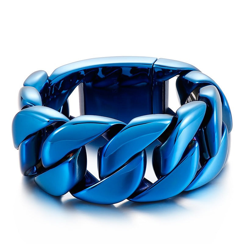 Kemstone Bold Cuban Link Bracelet for Men – 32mm Wide 316L Stainless Steel KB49305-D