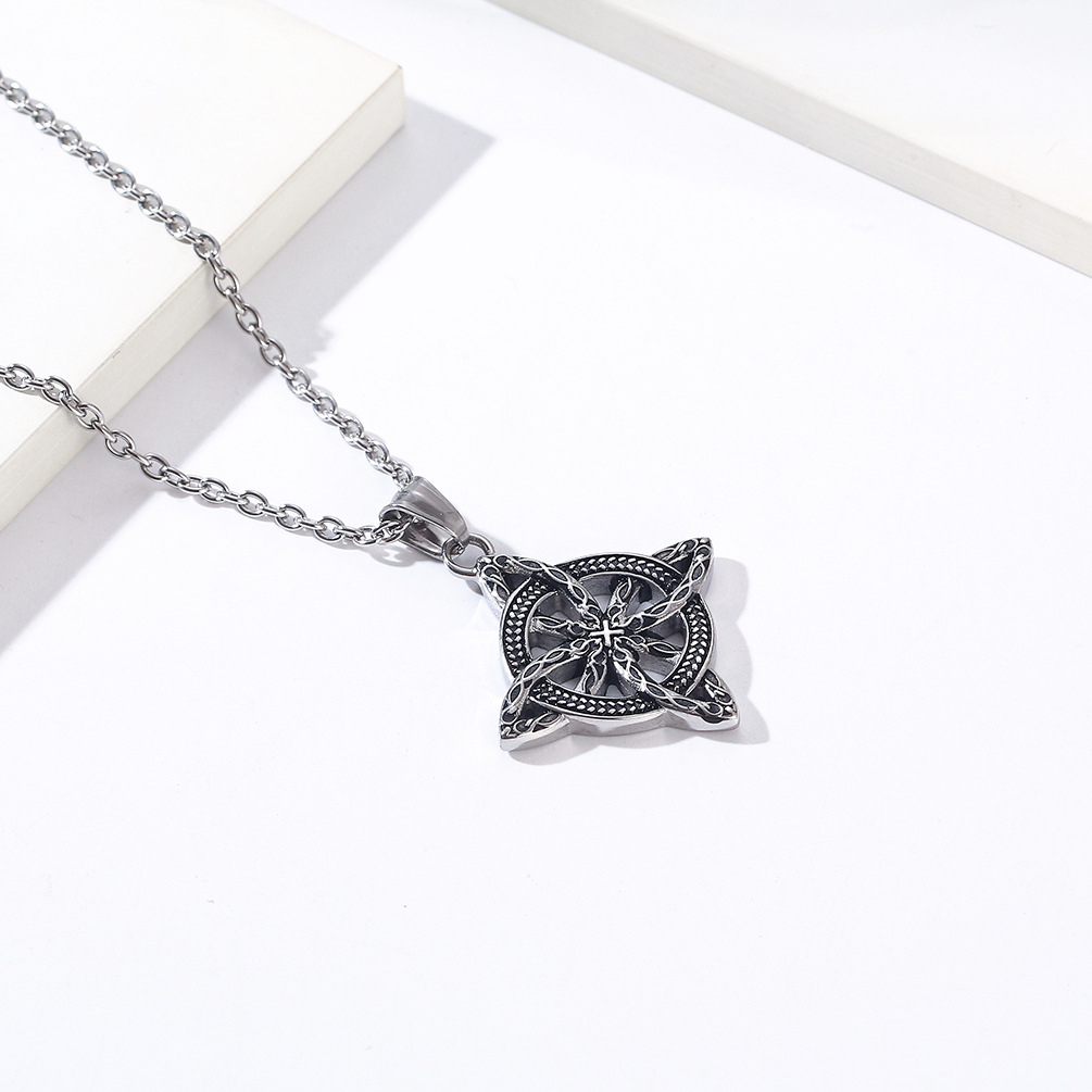 Kemstone Stainless Steel Celtic Knot Pendant Necklace for Men & Women K-PT508