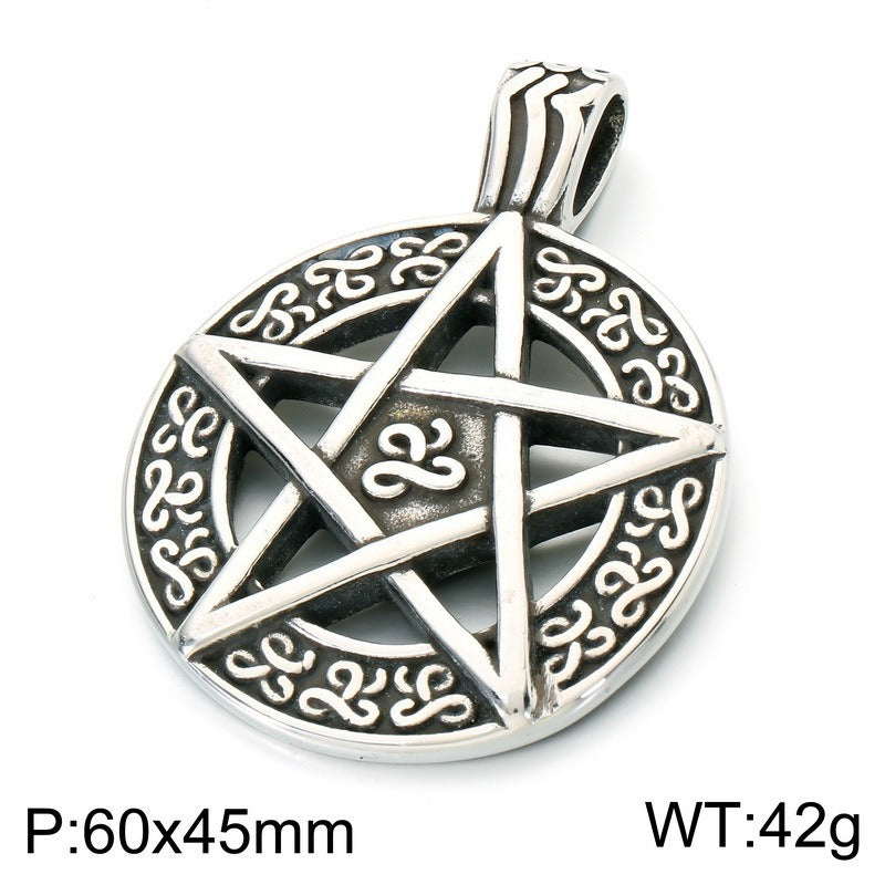 Kemstone Blue Eye Crescent Moon Pendant Necklace for Men Stainless Steel KP118498-LU