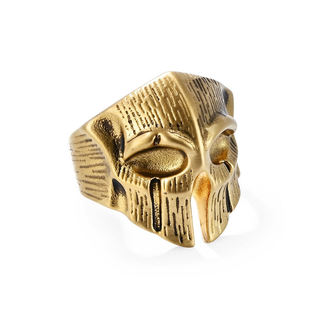 Kemstone Vintage Armor Skull Ring for Men Stainless Steel K-R1025
