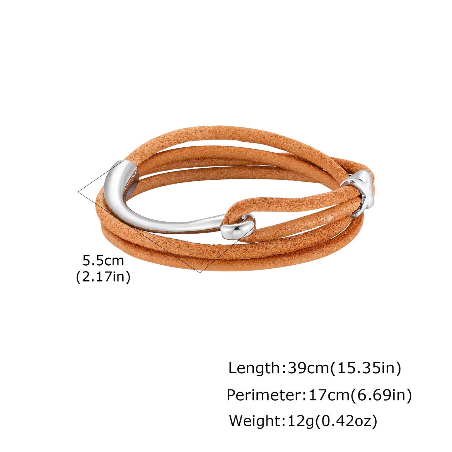 Kemstone Multi-Layer Black Leather Cord Alloy Bracelet for Men & Women BL-824