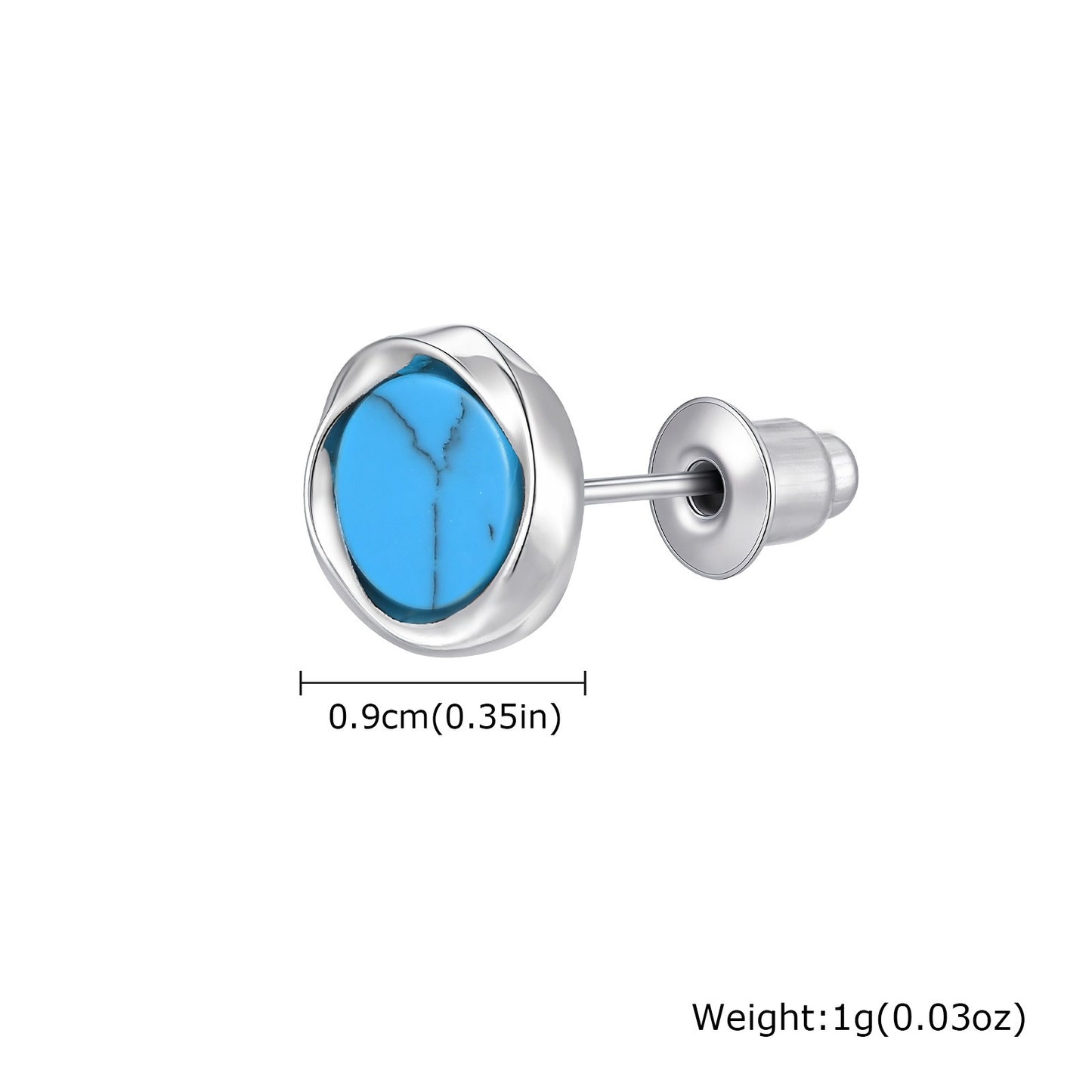 Kemstone Men’s Copper Earrings – Turquoise & Tiger Eye Mobius Studs EBS-208