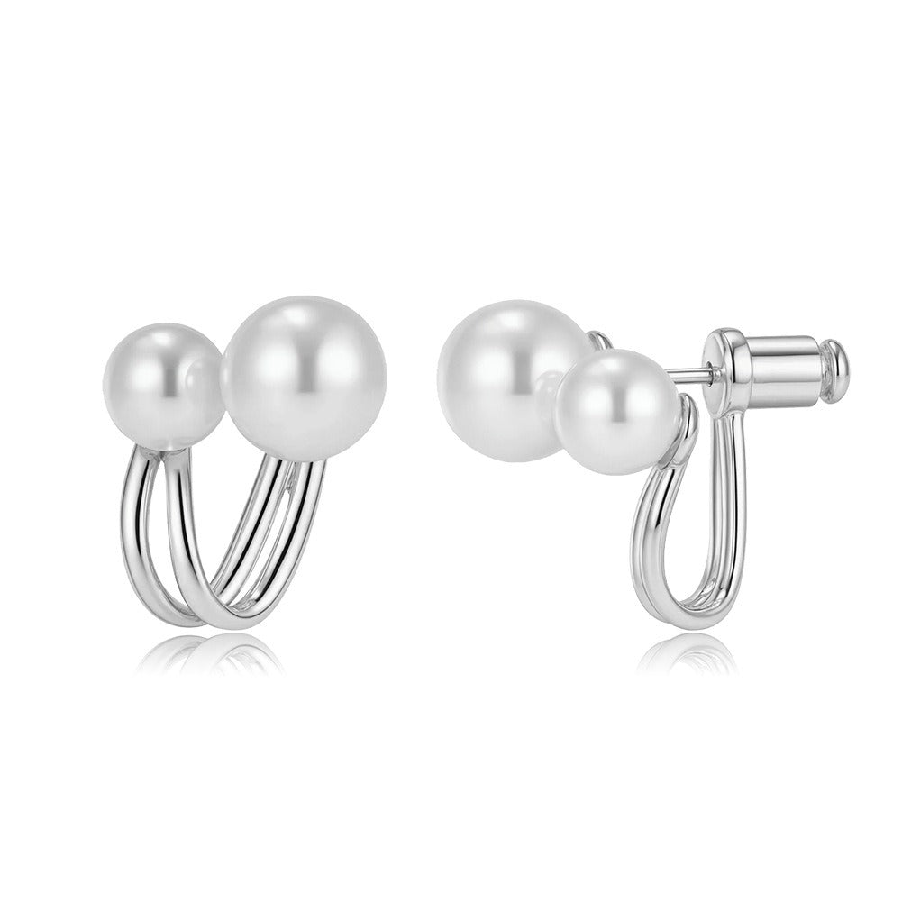Kemstone 925 Sterling Silver Pearl Stud Earrings for Women PSE05