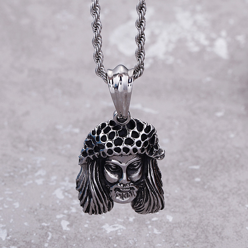 Kemstone Titanium Steel Vintage Warrior Pendant Necklace for Men KP59122-BD