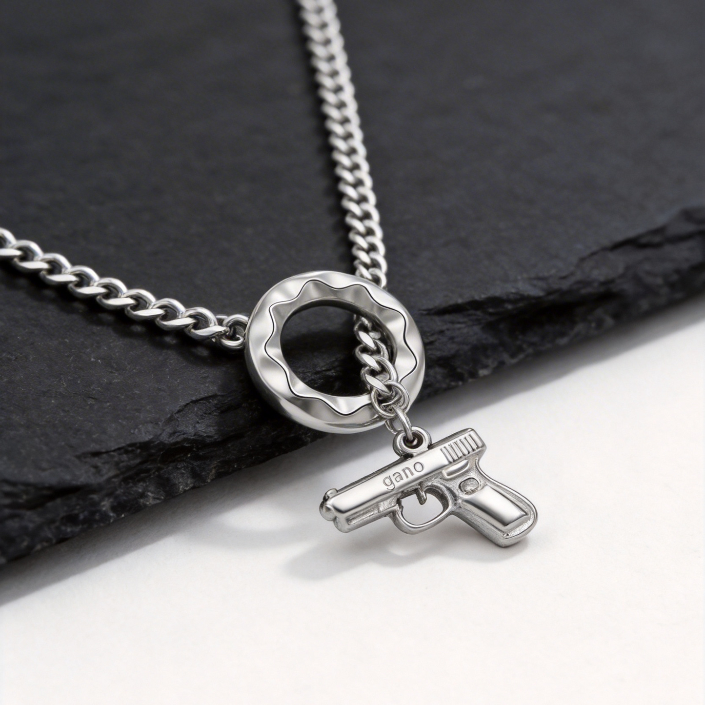 Kemstone Stainless Steel O Ring Pendant Necklace for Men NC-2785