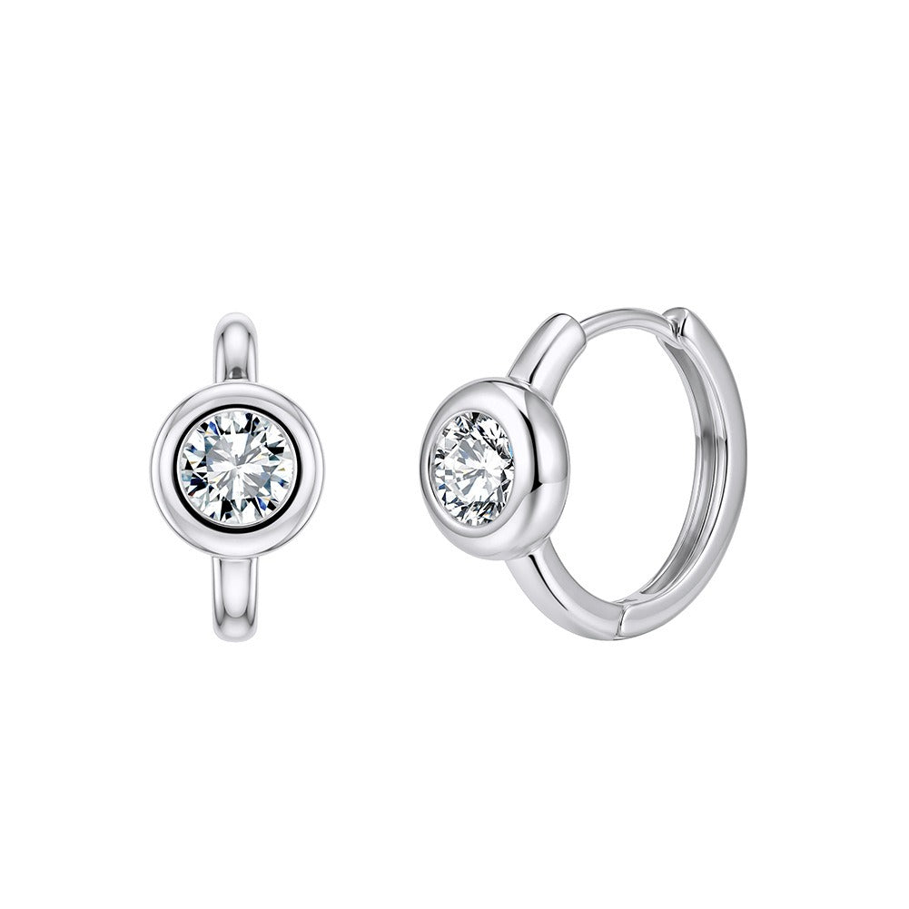 Kemstone Cubic Zirconia Earrings for Women 925 Sterling Silver Round Stud LZE68