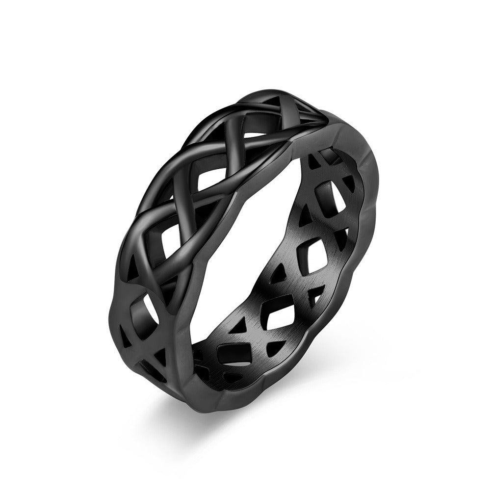 Kemstone Stainless Steel Celtic Eternity Knot Ring for Men & Women K-R667