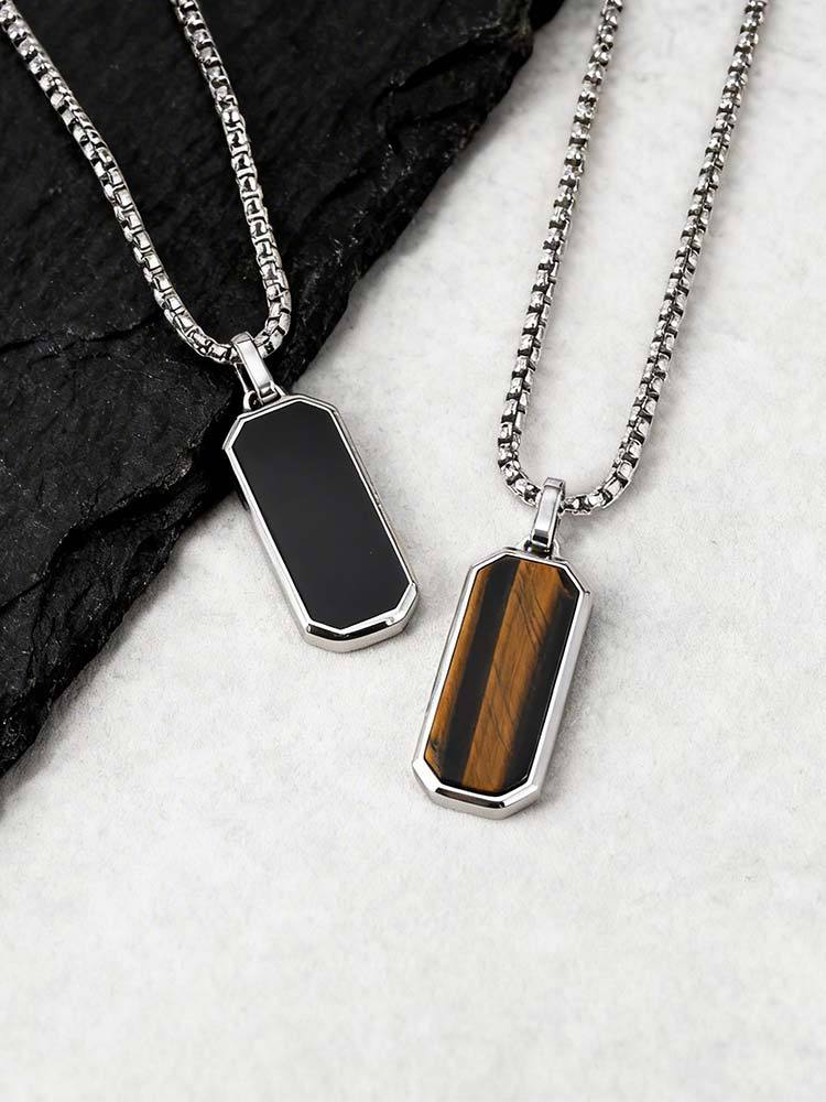 Men’s Stainless Steel Necklace – Geometric Minimalist Pendant PN-1858