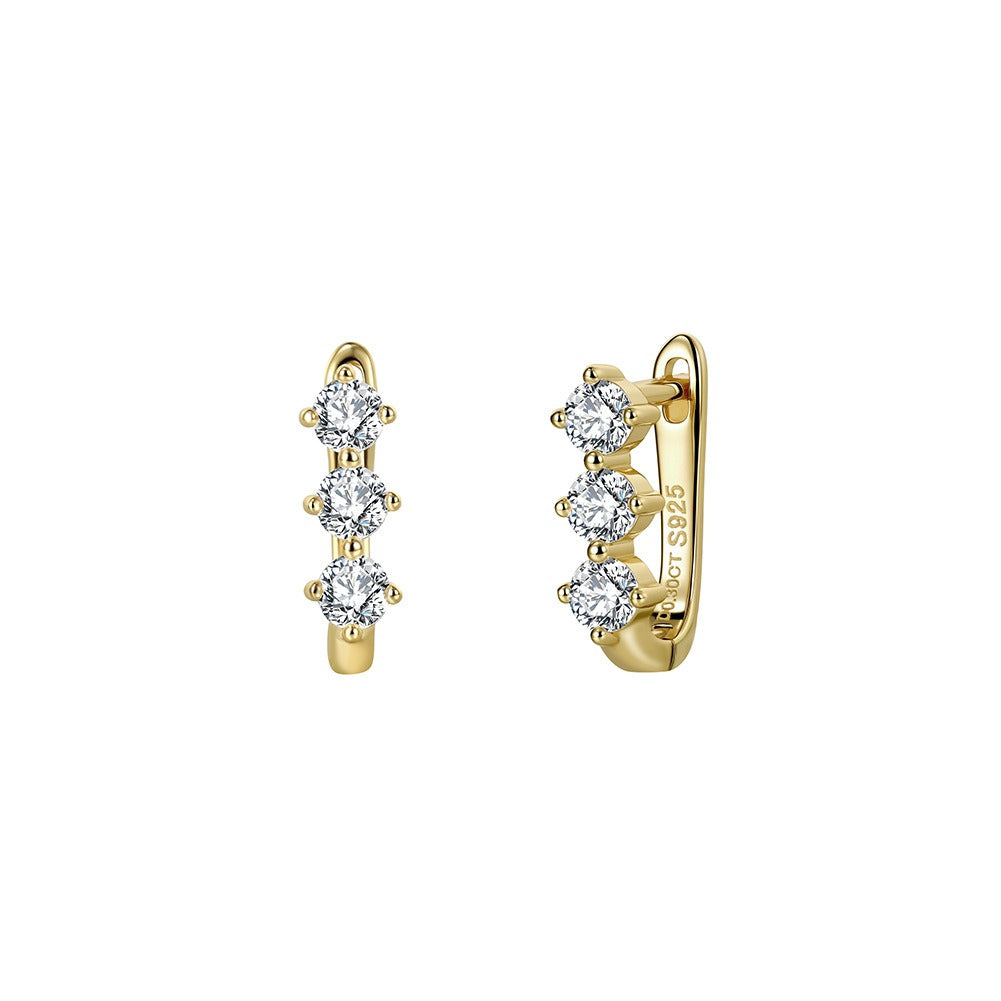 Kemstone Cubic Zirconia Stud Earrings for Women 925 Sterling Silver Dainty Minimalist LZE63