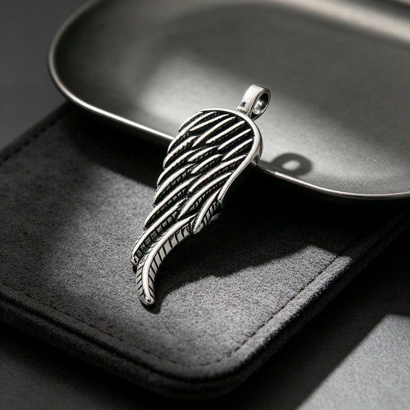 Kemstone Feather Wing Pendant Necklace for Men Stainless Steel Vintage Style KP118543-LU