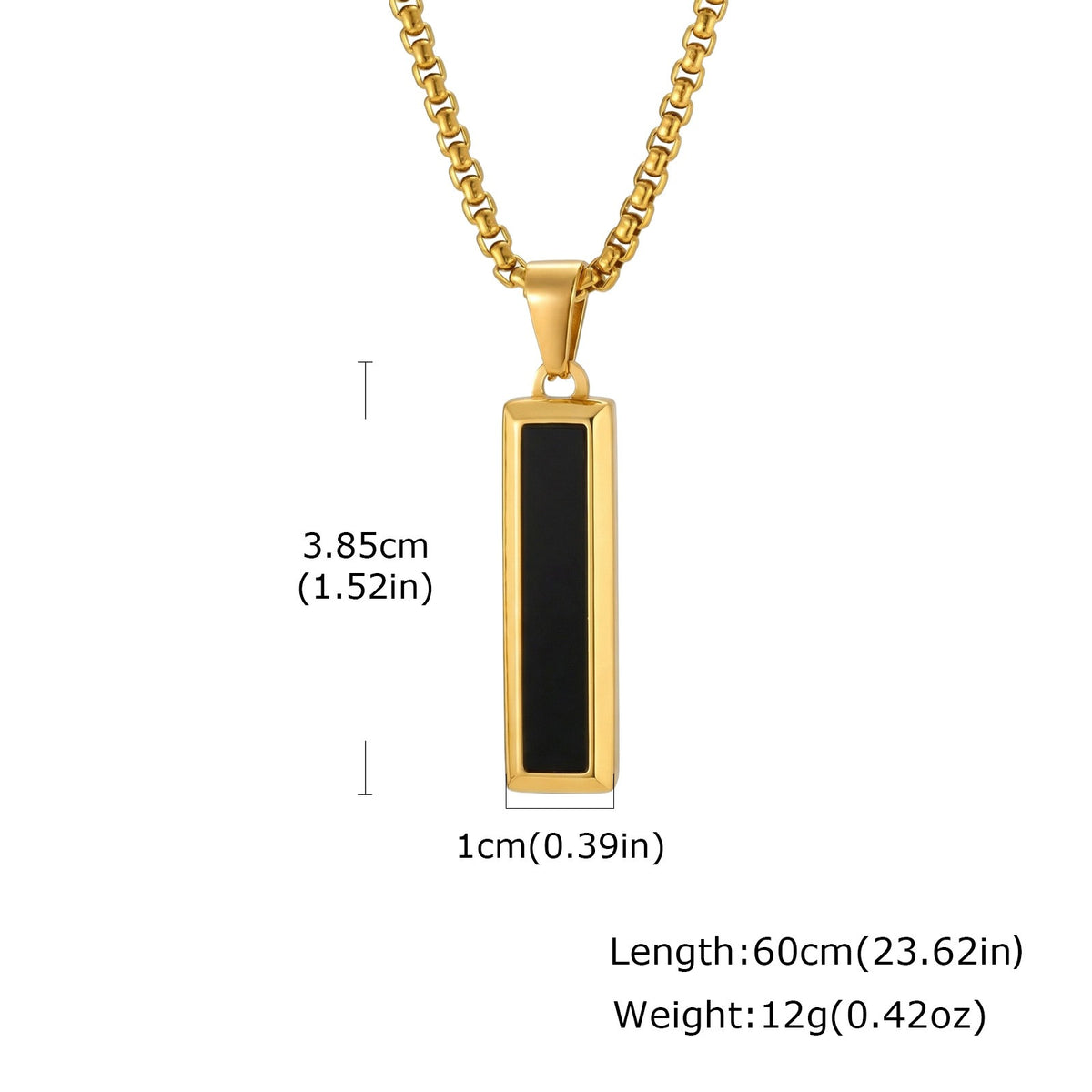 Kemstone Geometric Bar Pendant Necklace for Men Stainless Steel Tiger Eye & Turquoise Styles PN-2221