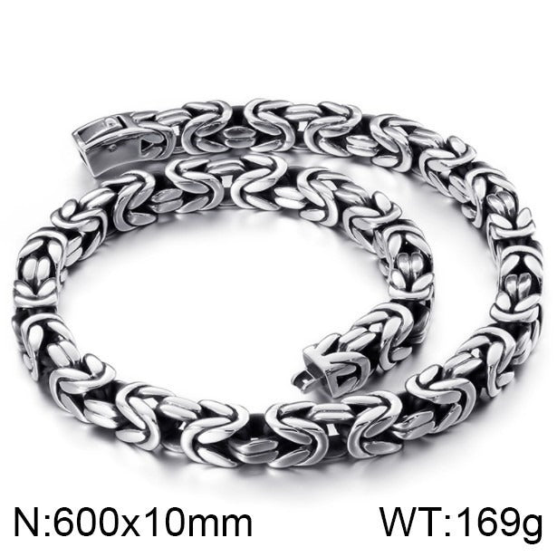 Kemstone Titanium Steel Peace Pattern Imperial Chain Necklace – Vintage Hui Geometry for Men KN86617-BD