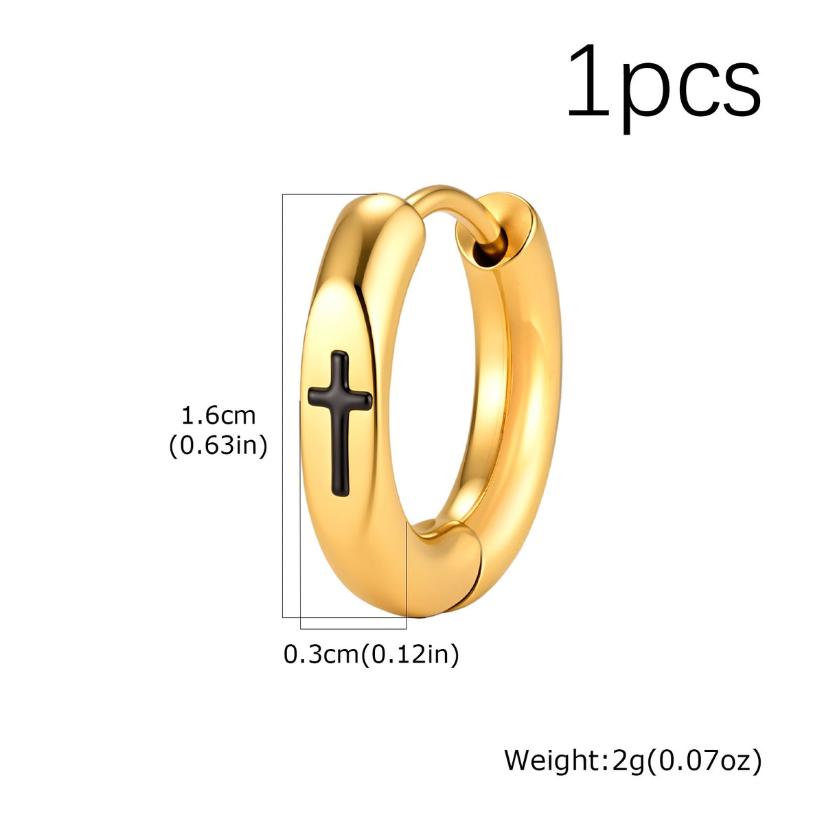 Kemstone Cross Hoop Earrings for Men Stainless Steel EH-870
