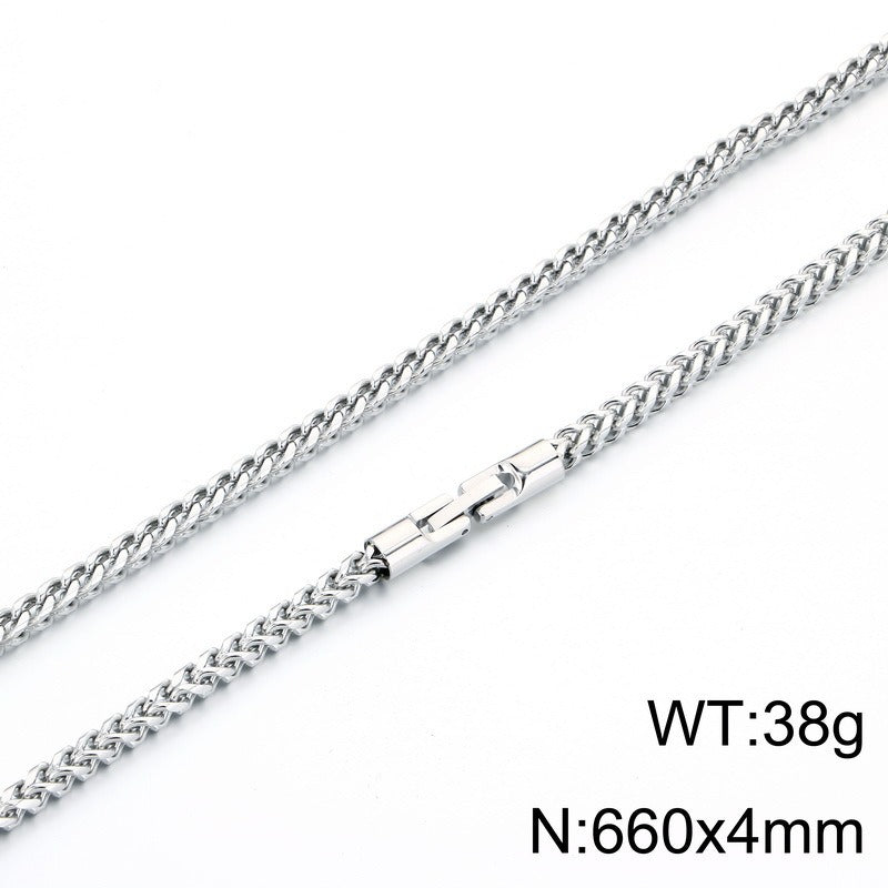 Kemstone Titanium Steel Braided Chain Bracelet for Men Textured Woven Link KB214403-KFC