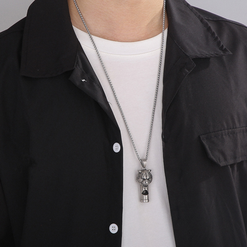 Kemstone Tiger Whistle Necklace for Men Titanium Steel KP99012-KLXS