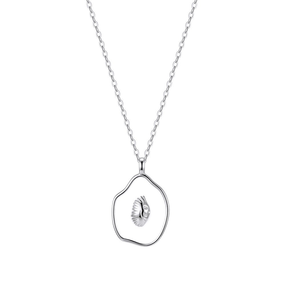 Kemstone Shell Pendant Necklace for Women 925 Sterling Silver Enamel Oval Dainty Beach Style Gold Silver SAPN62