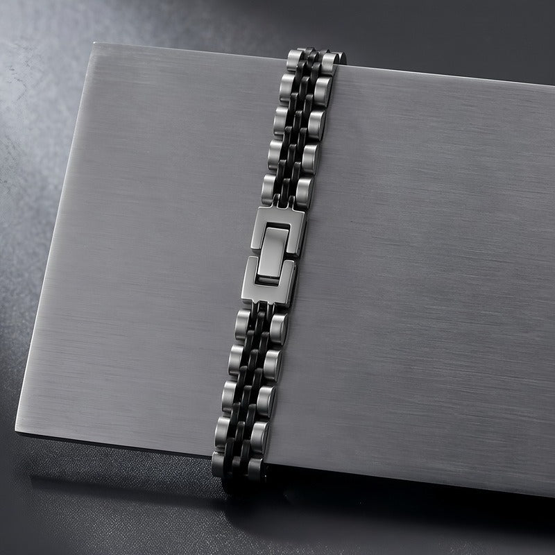 Kemstone Titanium Steel Link Bracelet for Men Two Tone Watch Band Style KB215164-KL