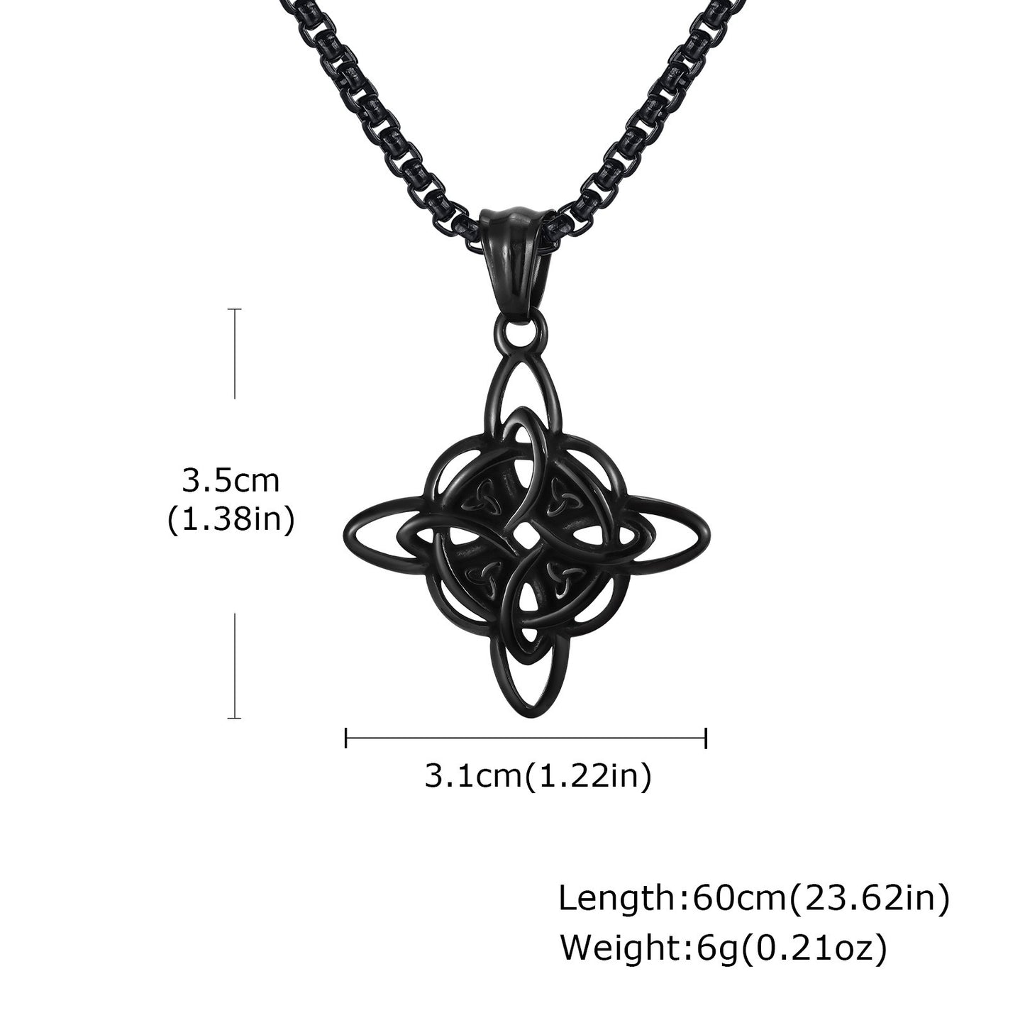 Men’s Celtic Knot Pendant Necklace – Stainless Steel Symbol of Power PN-1945