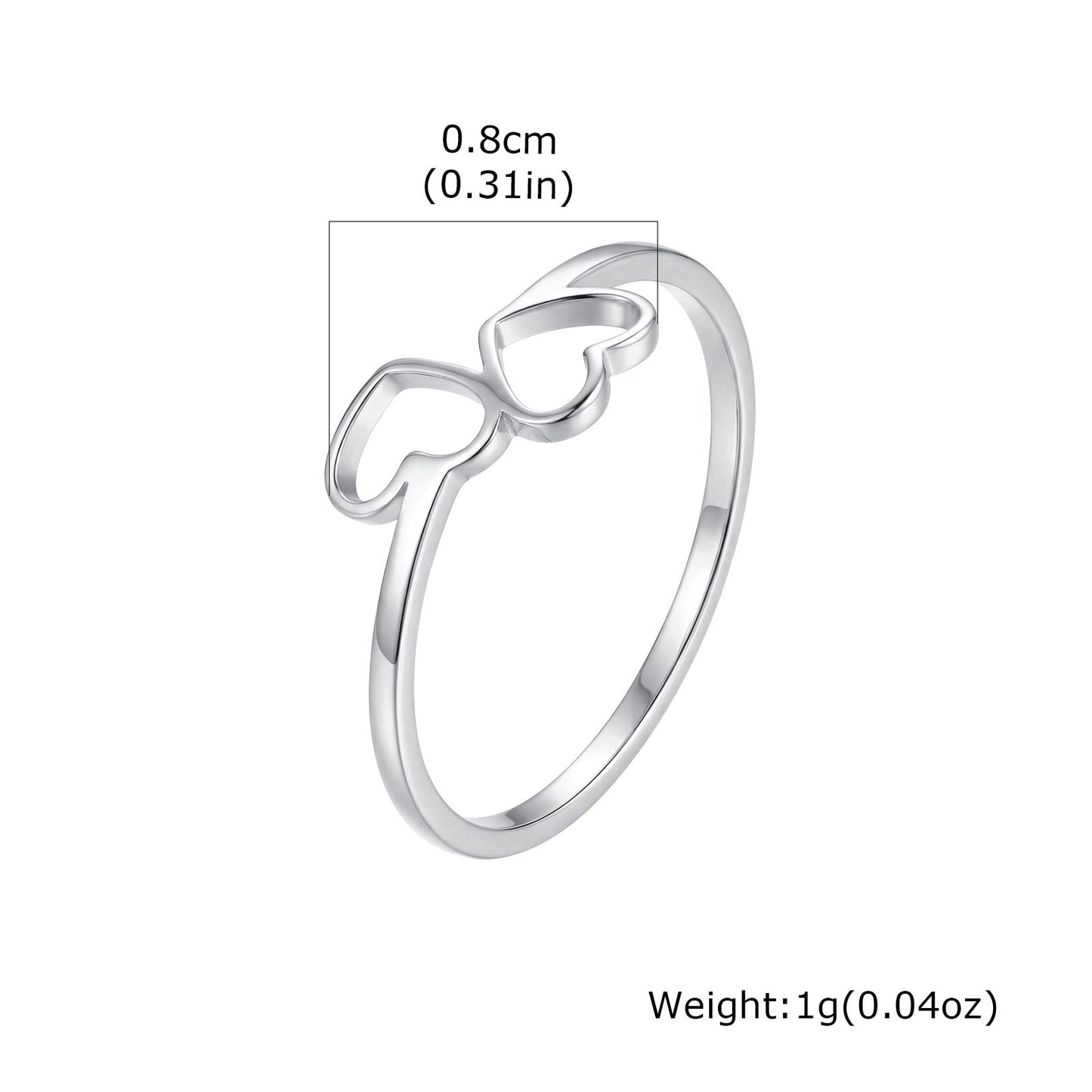 Kemstone Stainless Steel Heart-Shaped Couples Ring RC-1100