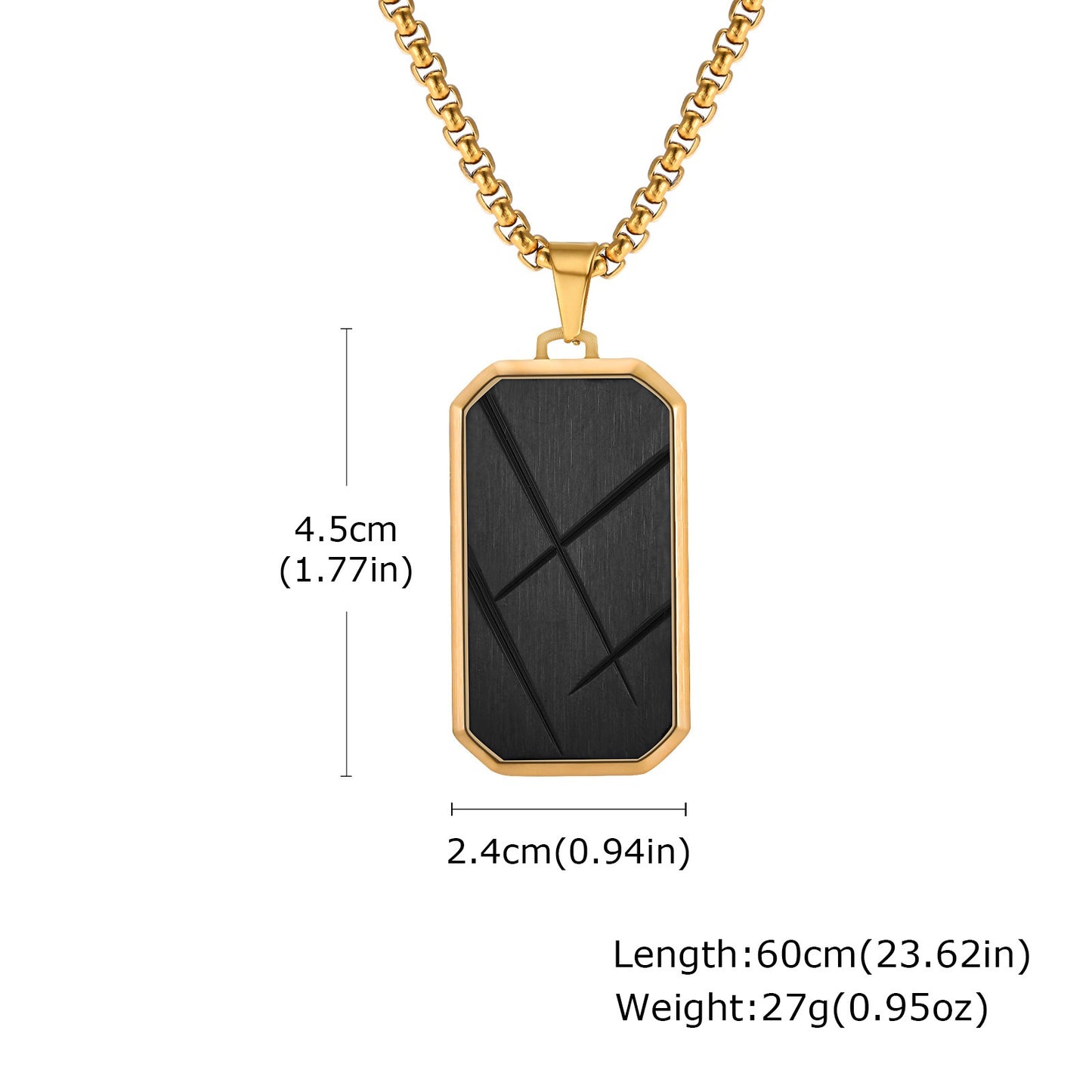 Kemstone Stainless Steel Bar Pendant Necklace for Men PN-1926
