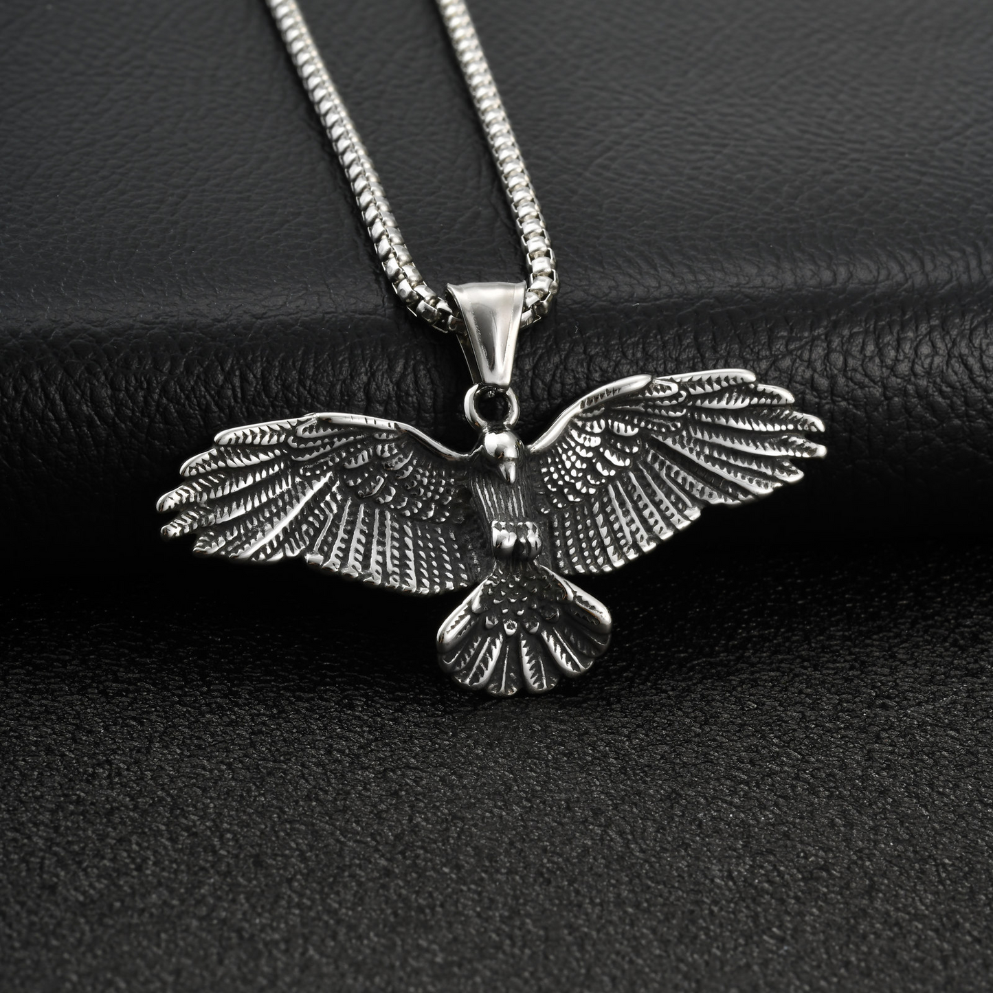 Kemstone Stainless Steel Eagle Pendant Necklace for Men Streetwear PN-2402