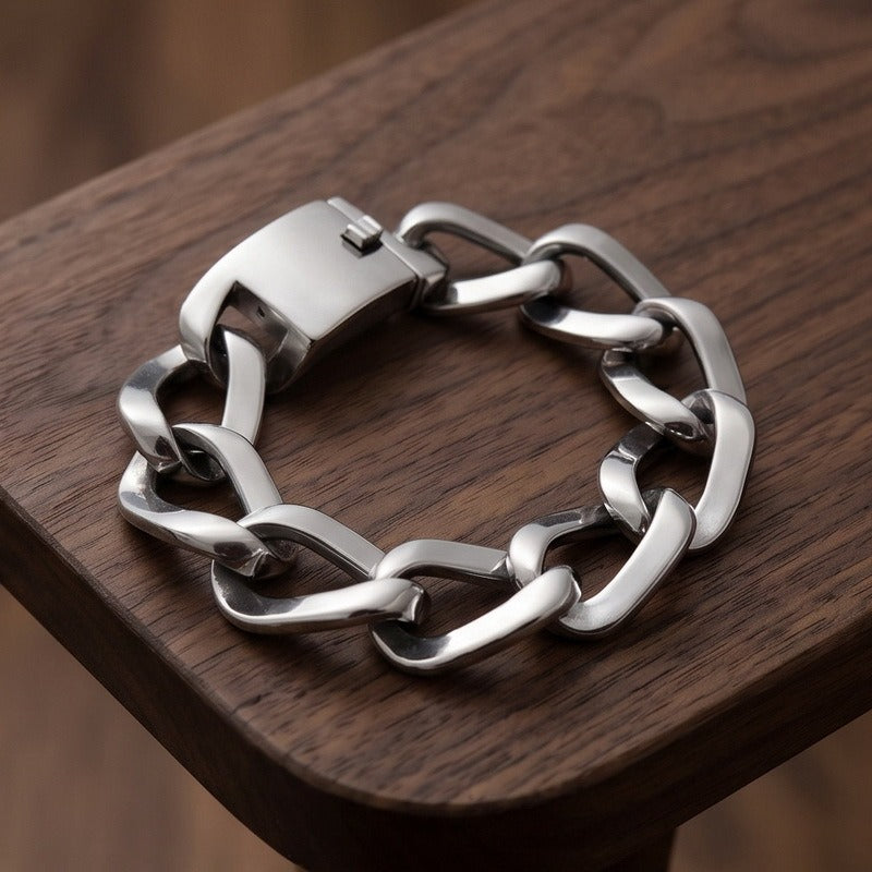 Kemstone Titanium Steel Cuban Link Bracelet for Men Square Link Chain KB213360-KJX