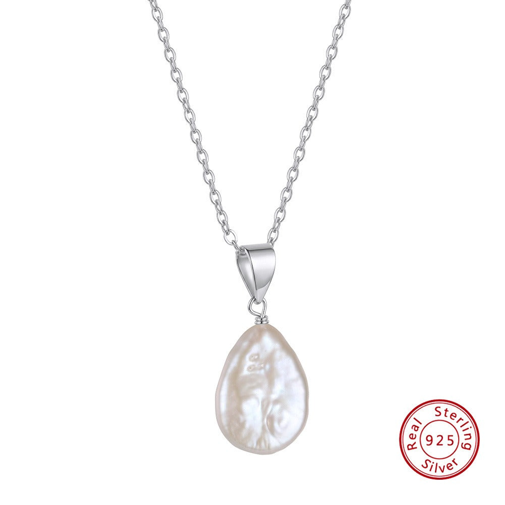 Kemstone Teardrop Freshwater Pearl Pendant Necklace for Women 925 Sterling Silver SGPN118