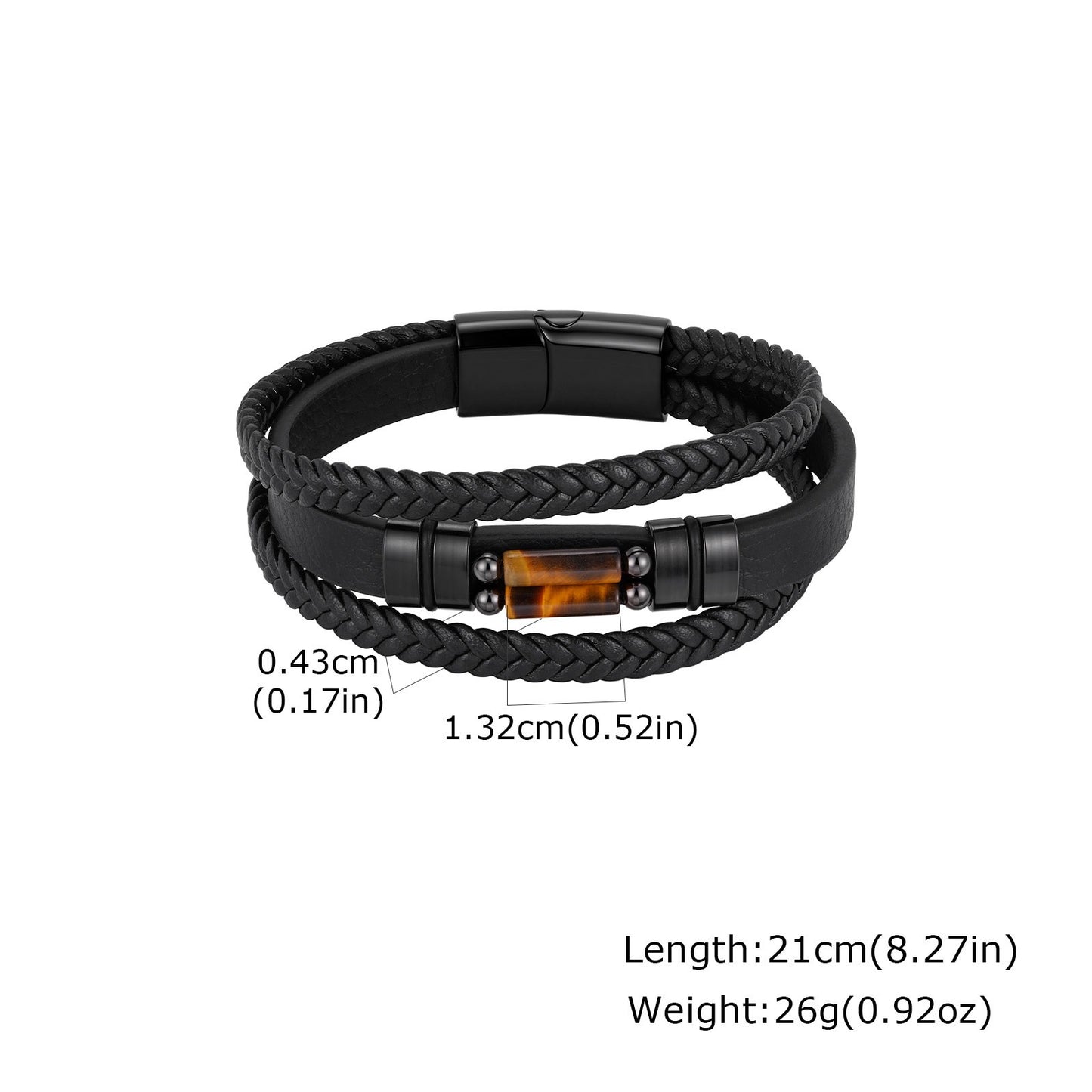 Kemstone Stainless Steel Lapis Lazuli Double-Layer Bracelet for Men BL-841