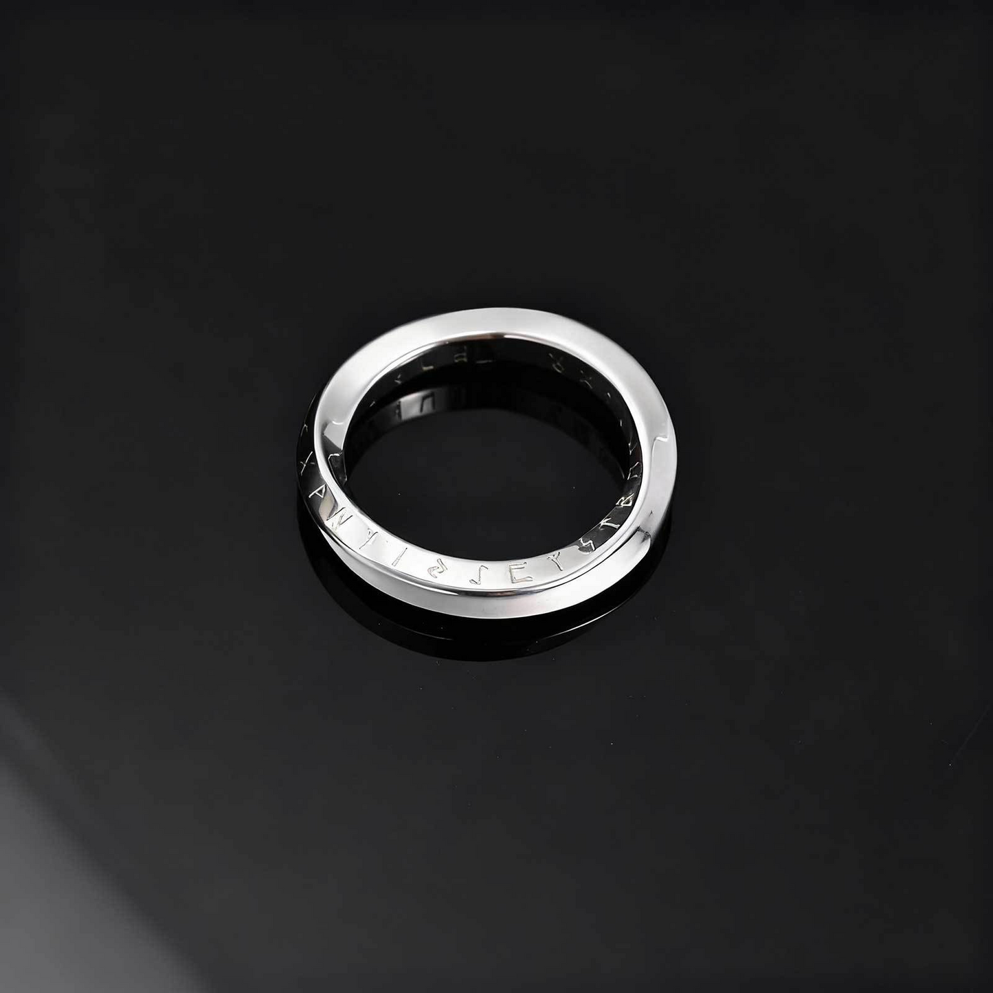 Kemstone Stainless Steel Viking Rune Mobius Ring for Men – Engraved Design RC-999