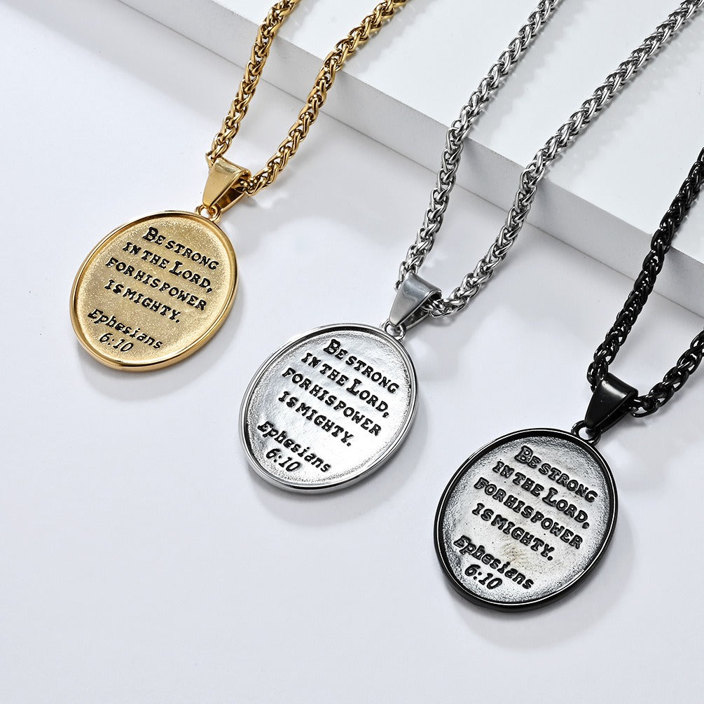 Kemstone Winged Knight Shield Stainless Steel Pendant Necklace for Men K-PT598