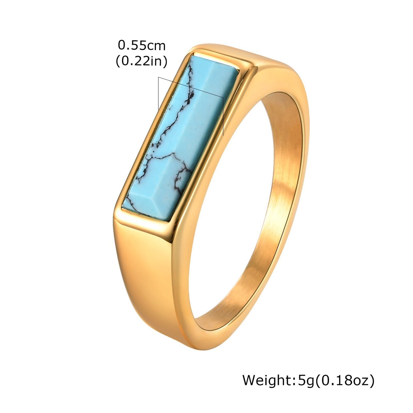 Kemstone Stainless Steel Stone Ring – Men’s Jewelry Turquoise Lapis Tiger Eye RC-712