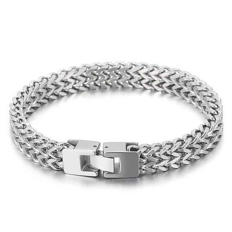 Kemstone Double Row Dragon Bone Chain Bracelet for Men – Titanium Steel Heavy Structure KB150525-KFC