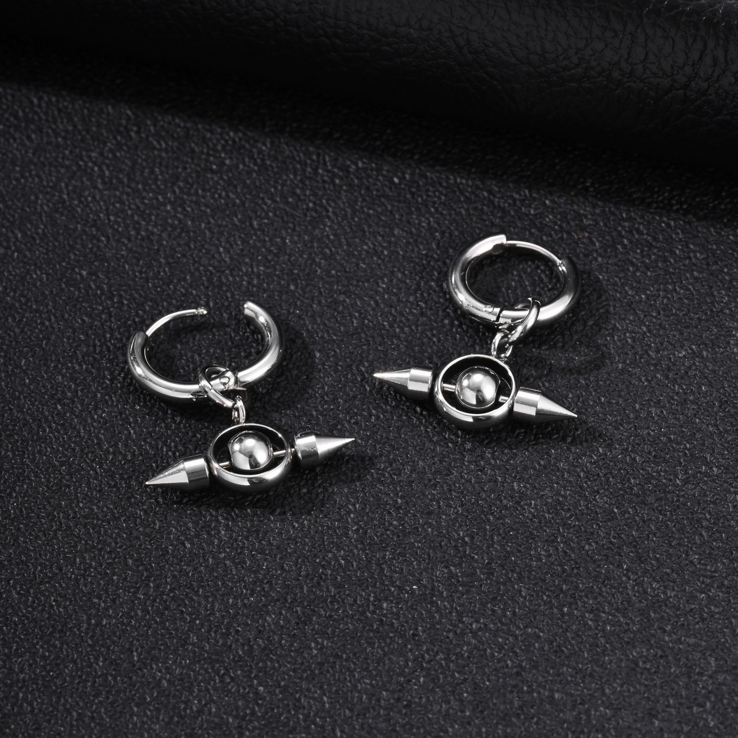 Kemston Mechanical Rivet Hip Hop Stud Earrings for Men Women Stainless Steel EH-1110