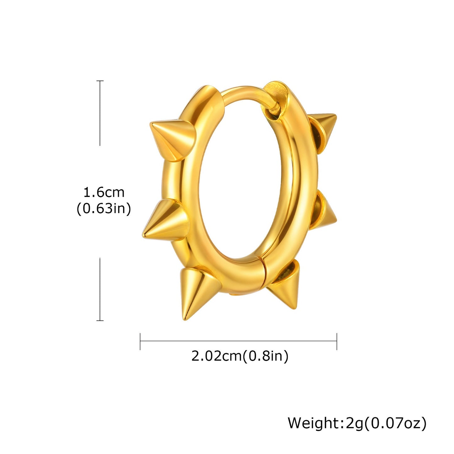 Men’s Titanium Steel Spike Hoop Earring – Punk Street Style EH-751