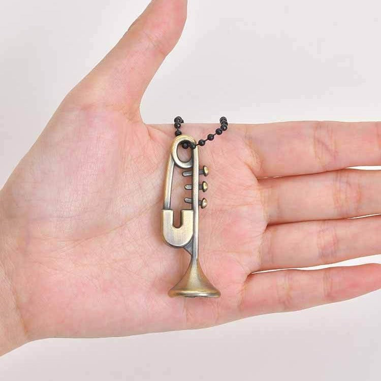 Kemstone Trumpet Pendant Necklace for Men Hip Hop Streetwear Copper NC-3029