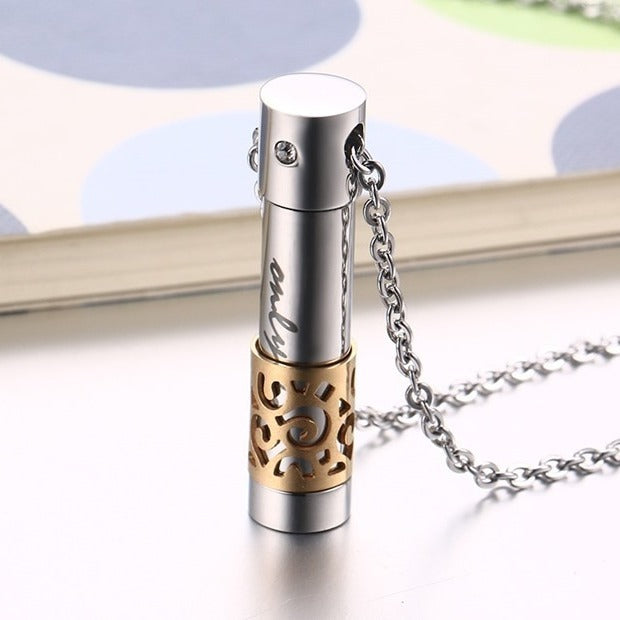 Kemstone Stainless Steel Storage Capsule Pendant Necklace for Men Women PN-533