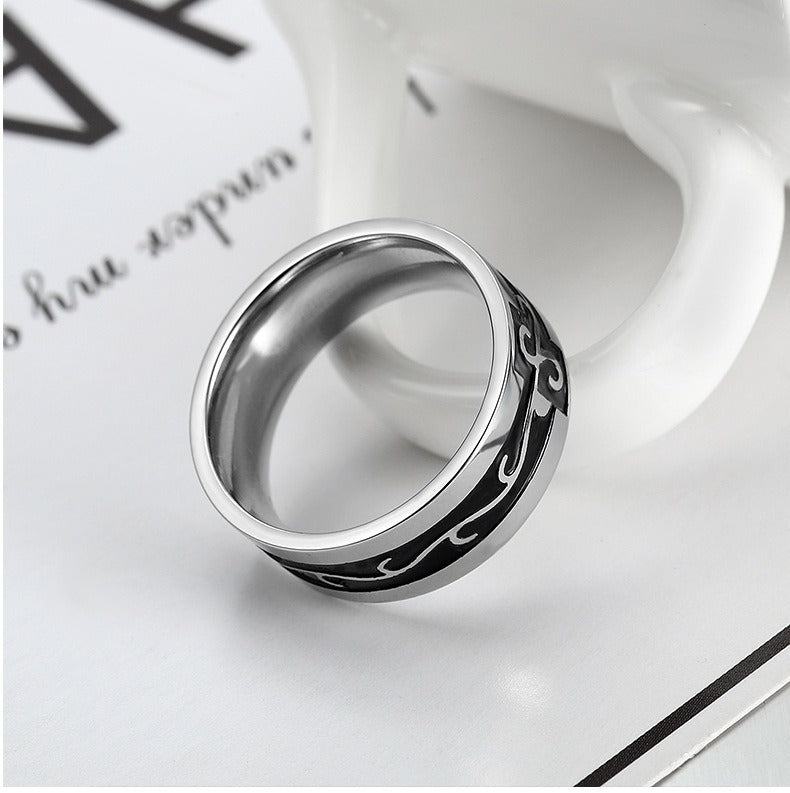 Kemstone Dragon Engraved Ring for Men Stainless Steel Vintage Gothic TR0106