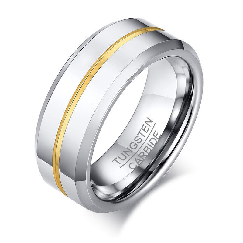 Kemstone 8mm Rugged Tungsten Steel Bottle Opener Ring - Durable Men's Fashion Accessory for Casual & Gifting TCR-039