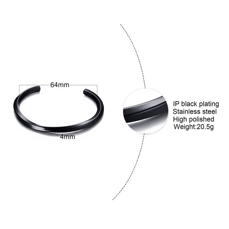 Viking Steel Cuff Bracelet – Norse-Inspired Minimalist Bangle for Men & Women B-169