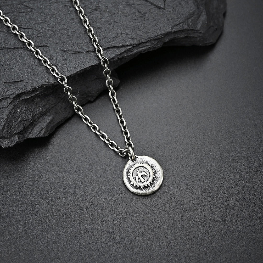 Kemstone Vintage Bird Coin Pendant Necklace for Men – Stainless Steel Medallion K-PT297