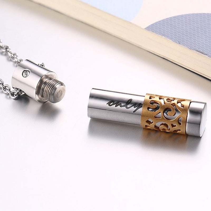 Kemstone Stainless Steel Storage Capsule Pendant Necklace for Men Women PN-533